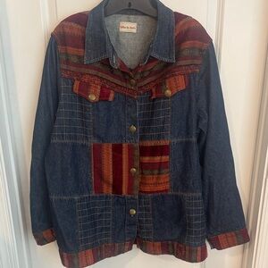 Vintage-Inspired Patchwork Denim Jacket